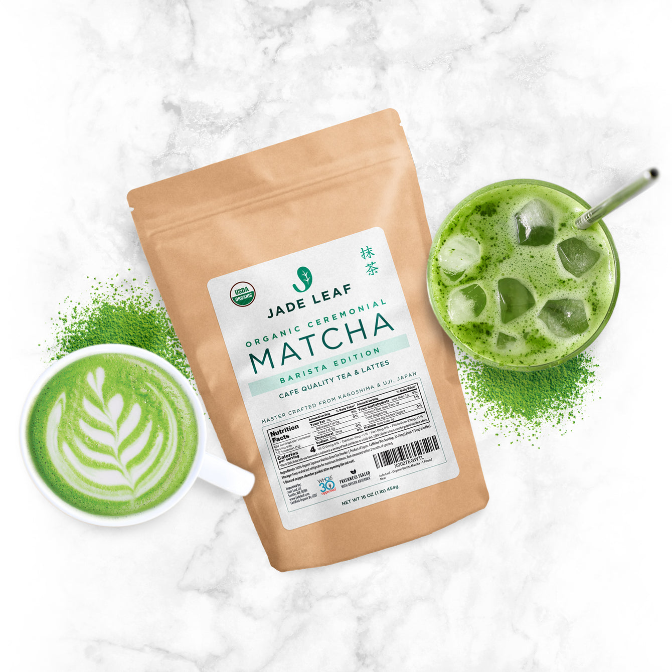 Jade Leaf Organic Ceremonial Teahouse Edition Matcha Powder 1 lb. (454g)