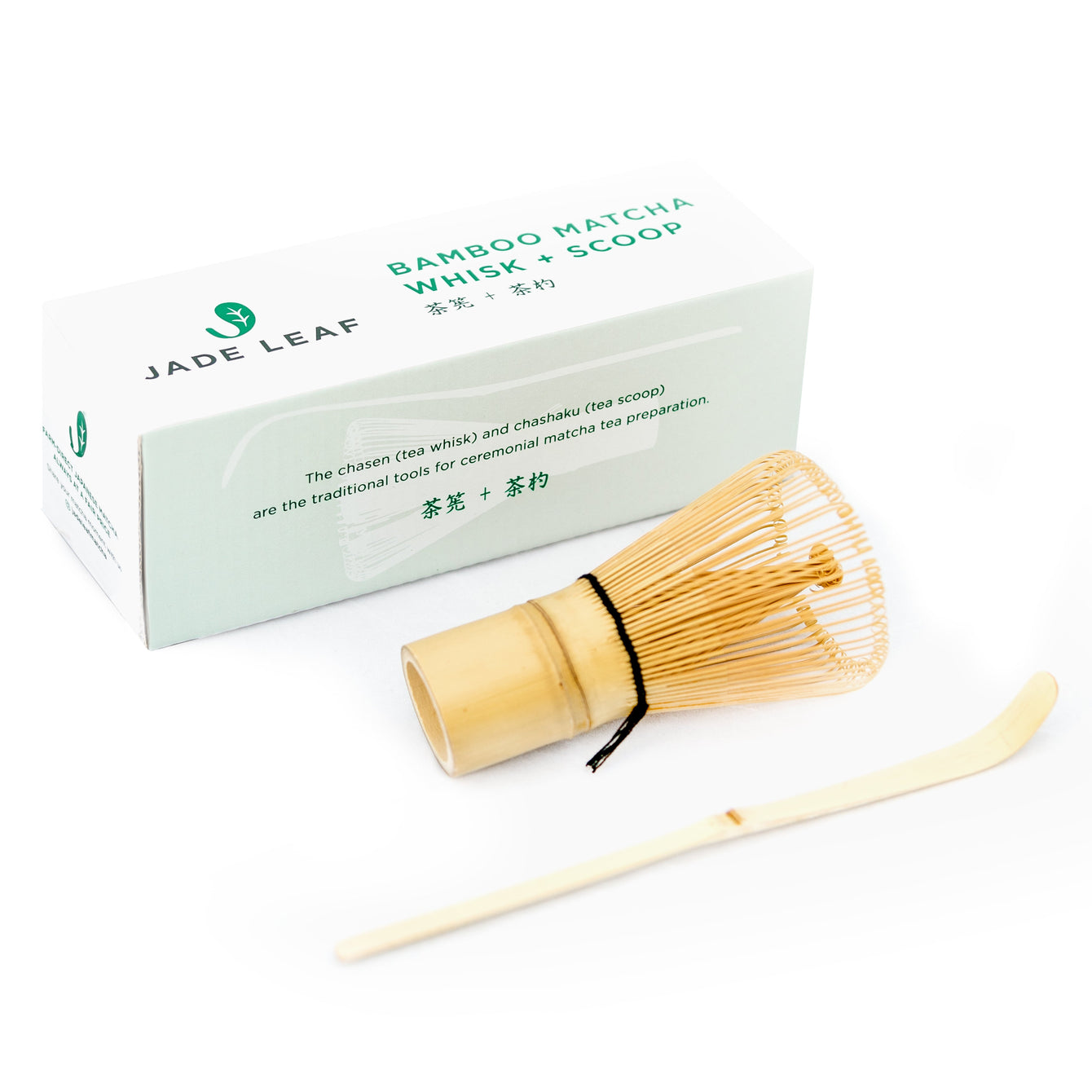 Bamboo Matcha Whisk + Scoop Jade Leaf Matcha