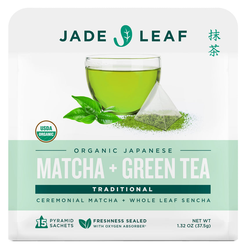 Matcha + Green Tea - Traditional - Hero - 15 Sachets